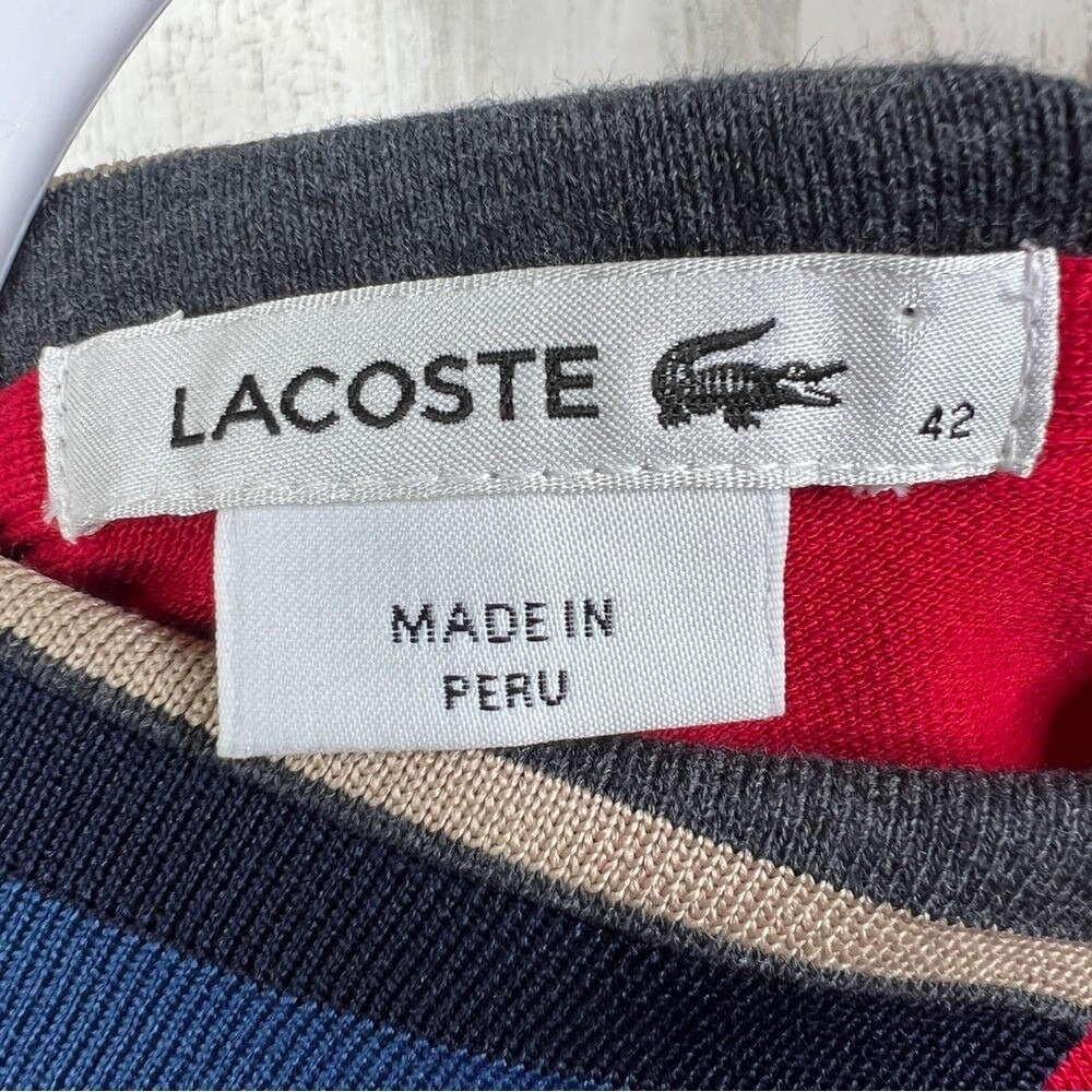 Lacoste Womens Shirt Size 42 US 10 Large Womens Red Polo Golf Performance Wear - Picture 3 of 11